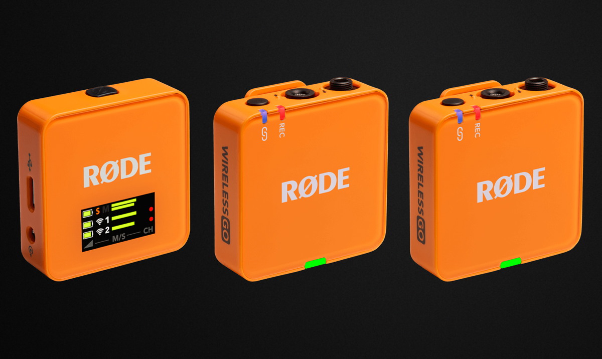 RØDE Wireless GO (Gen 3) Orange - Grafik mit Hintergrund