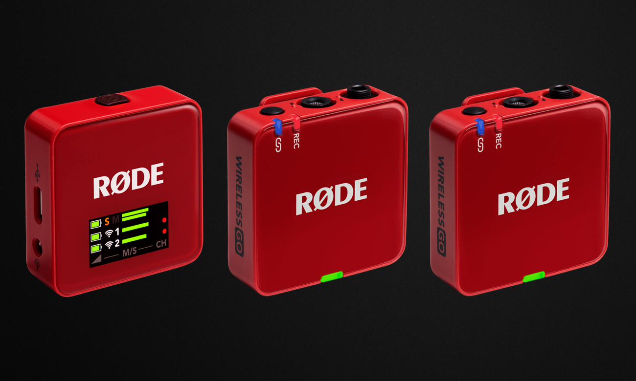RØDE Wireless GO (Gen 3) Rot - Grafik mit Hintergrund