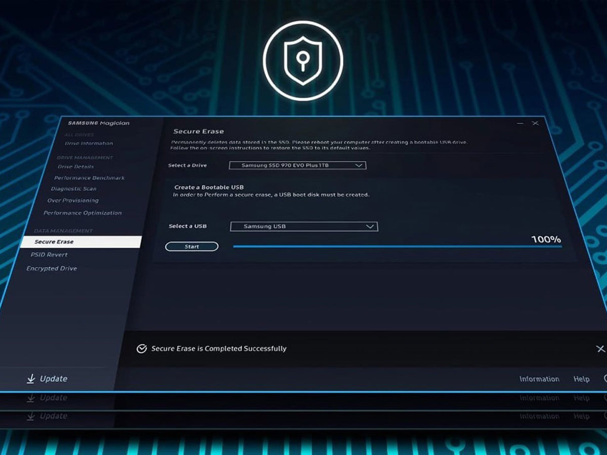 SSD-Festplatte M.2 Samsung 9100 PRO PCIe Gen5 NVMe - Verwaltung mit Samsung Magician