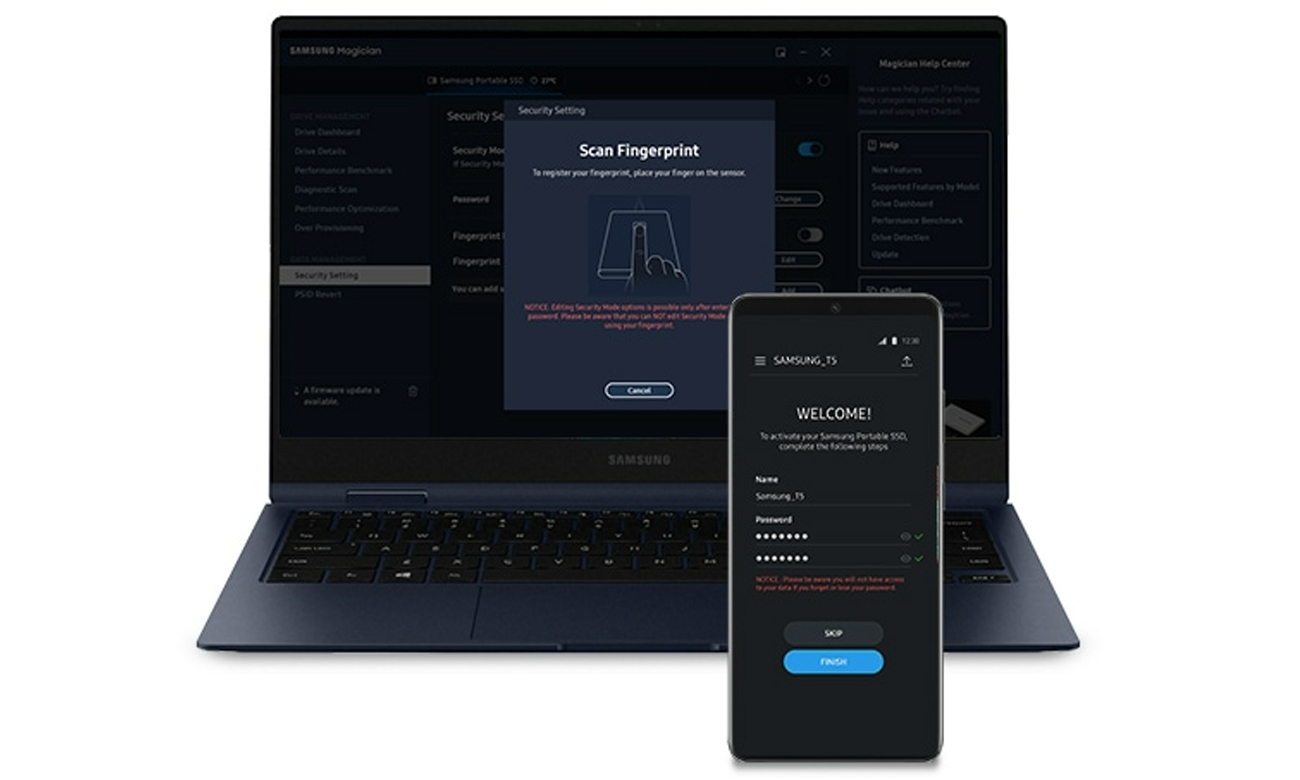 Samsung Shield SSD T7 Shield USB 3.2 Gen. 2 Beige - Verwaltungssoftware