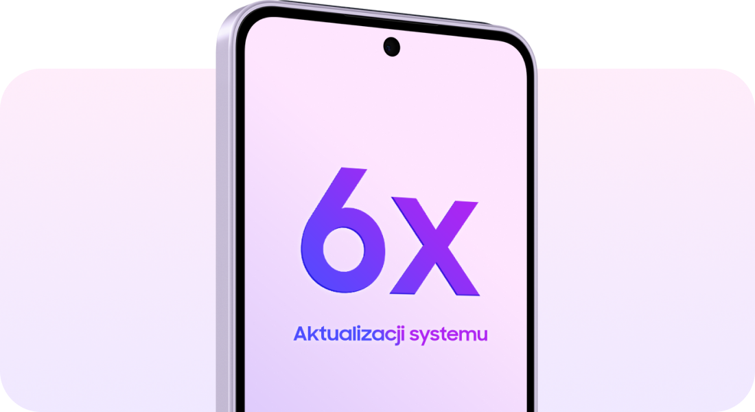 Smartphone Galaxy A37 6x Systemverbesserungen”. 6 Betriebssystem-Updates und 6 Jahre Sicherheitsupdates.