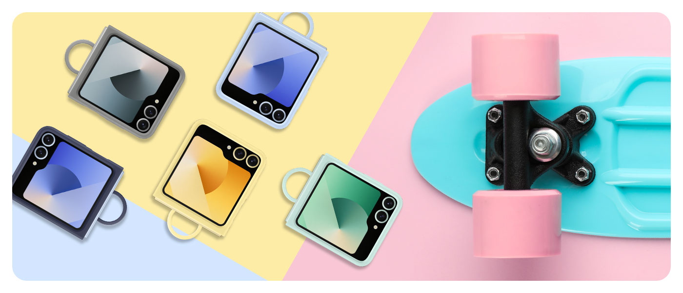 Frau trägt ihr Telefon in der mintfarbenen Silicone Case Hülle mit eingebautem Ring.