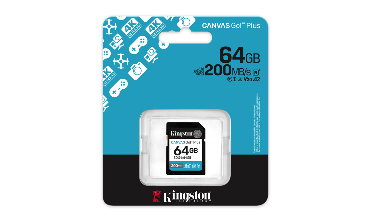 64GB SDXC Canvas Go! Plus Gen4 200MB/s C10 UHS-I U3 V30