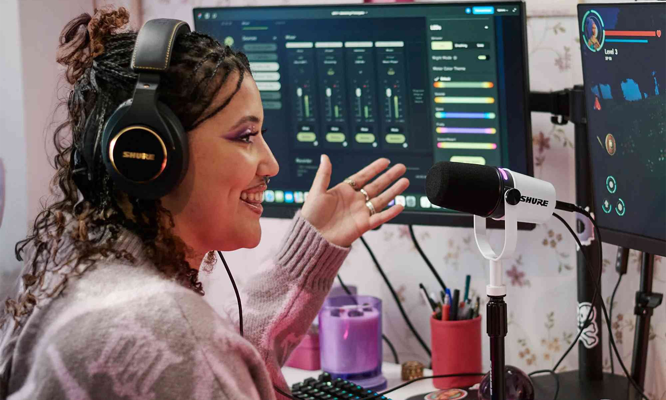  Mikrofon Shure MV7+ Weiß - Lifestyle-Grafik