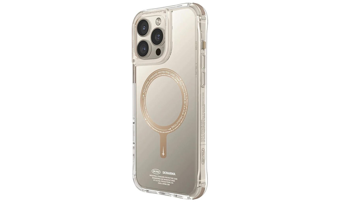 Skinarma Saido Hülle für iPhone 16 Pro 6.3 Magnetic Charging champagne