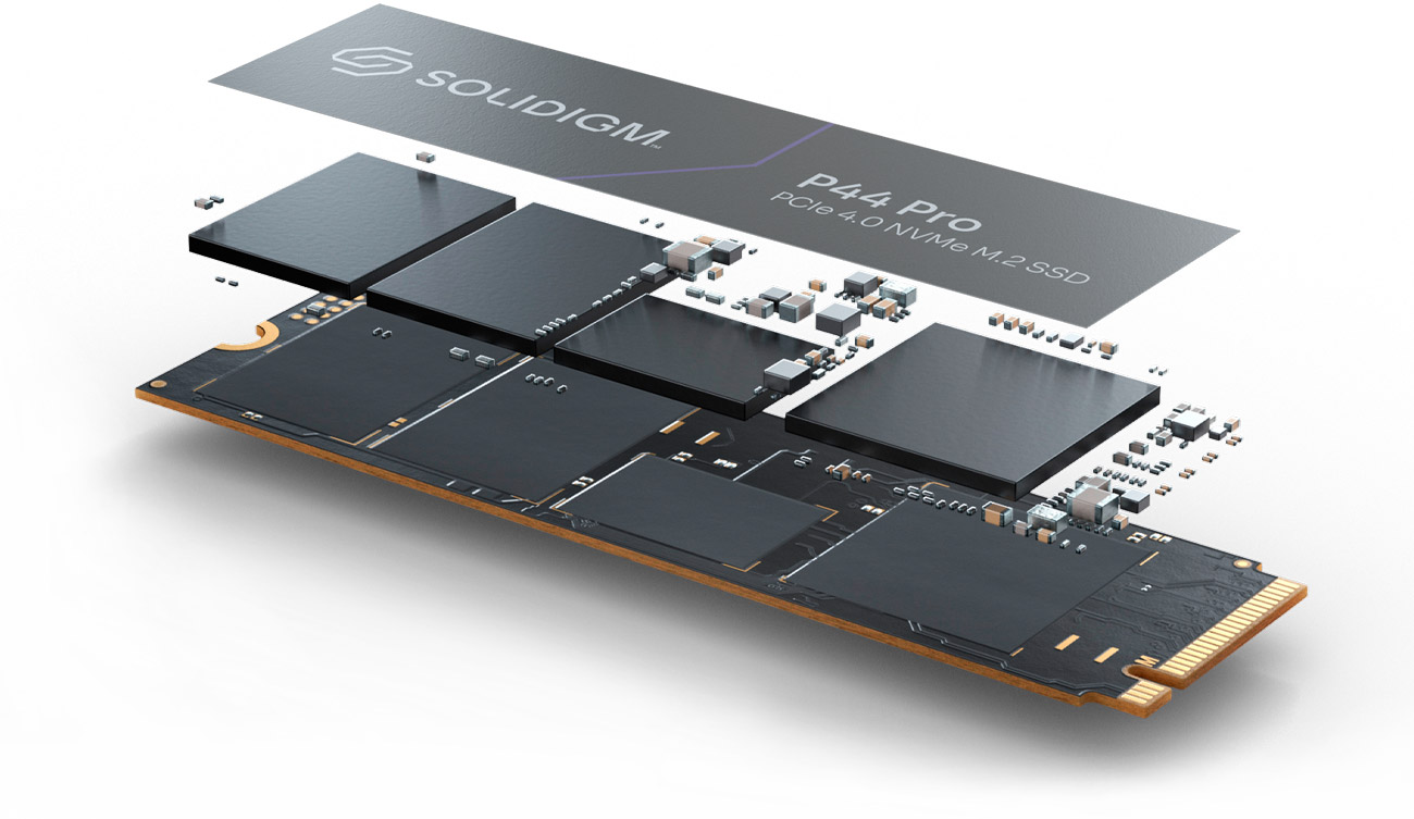Przekrój budowy dysku SSD M.2 Solidigm P44 Pro PCIe Gen4 NVMe
