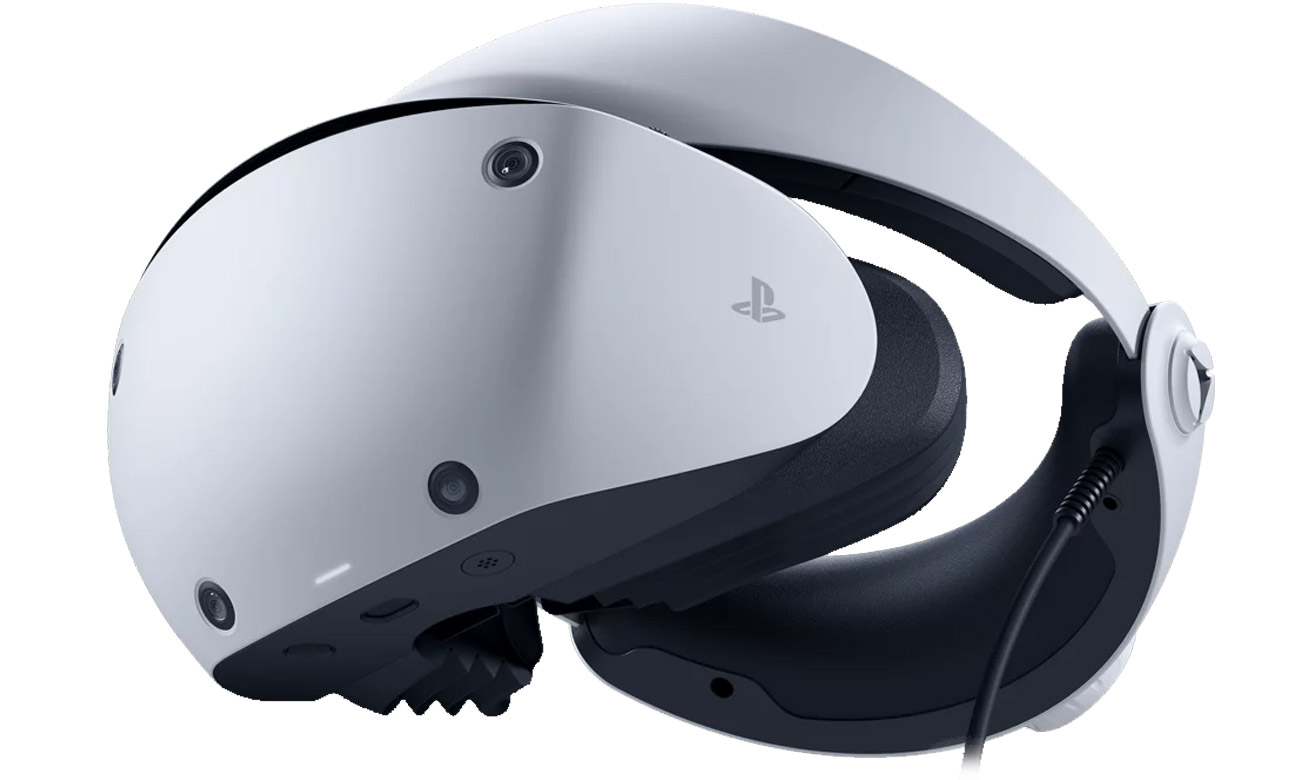Gogle VR Sony PlayStation VR2 - Widok od przodu pod kątem