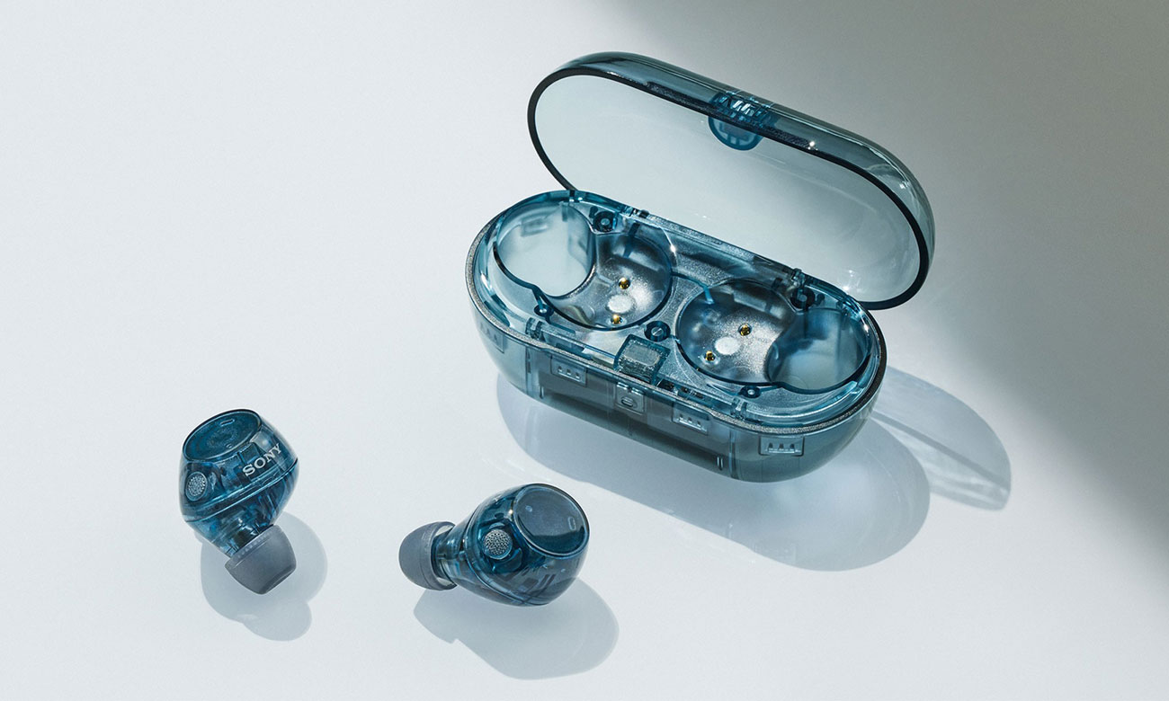 Drahtlose Sony WF-C710N ANC Kopfhörer in Blau - Lifestyle-Grafik