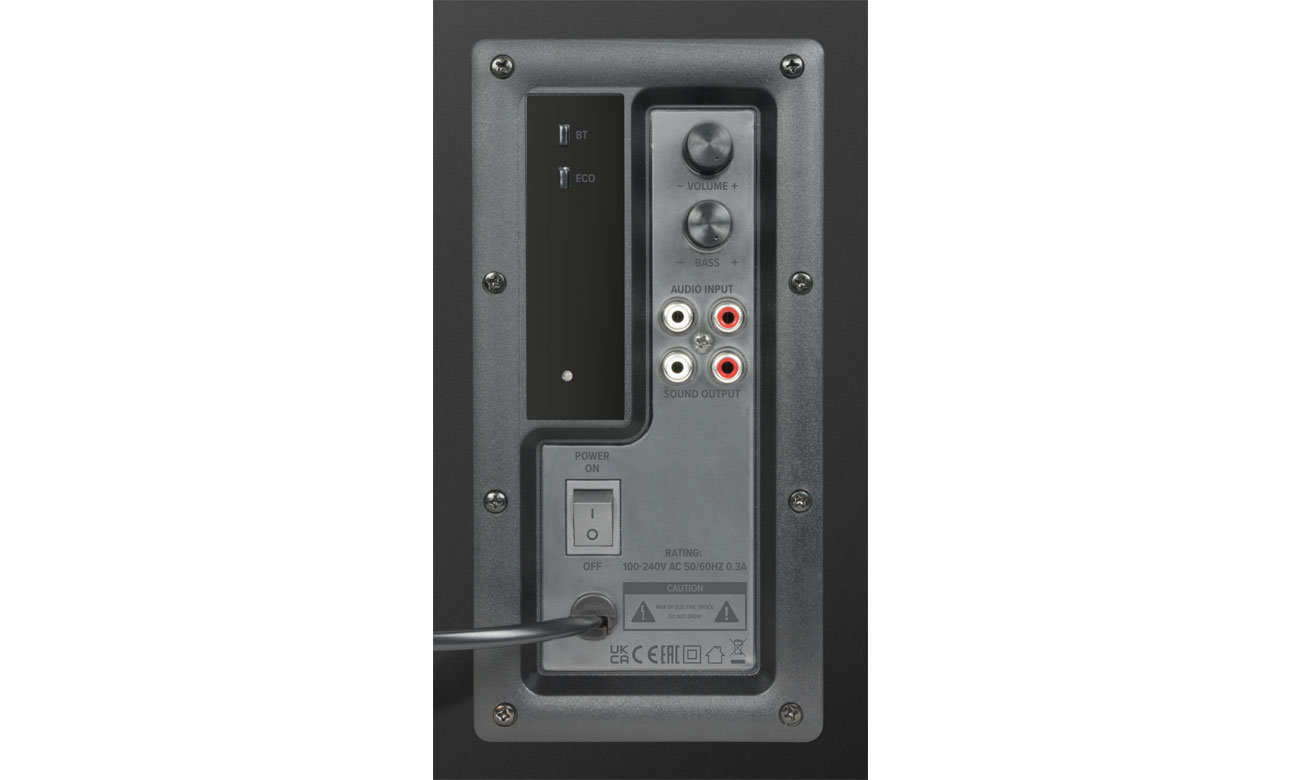 SpeedLink GRAVITY 2.1 subwoofer, widok z tyłu