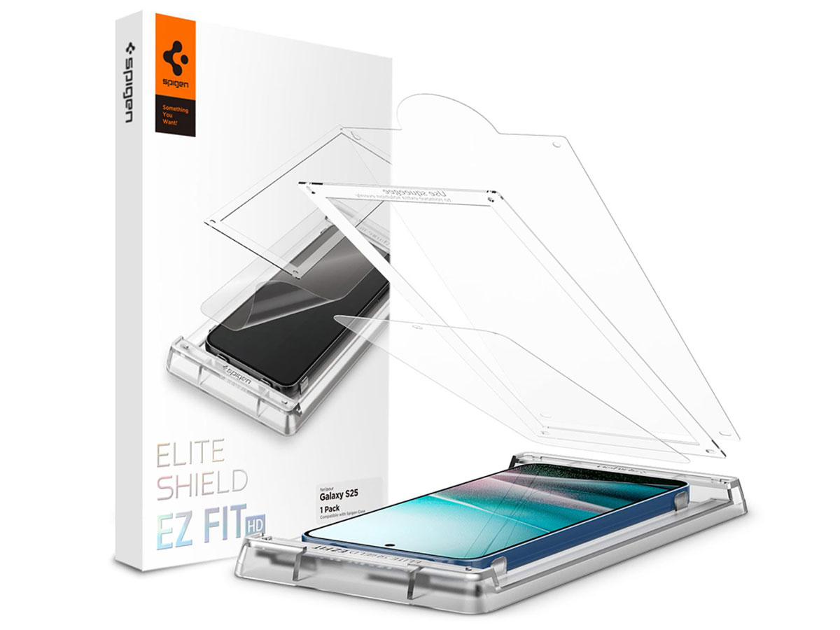 Spigen Elite Shield ”Ez Fit” für Samsung Galaxy S25 Clear
