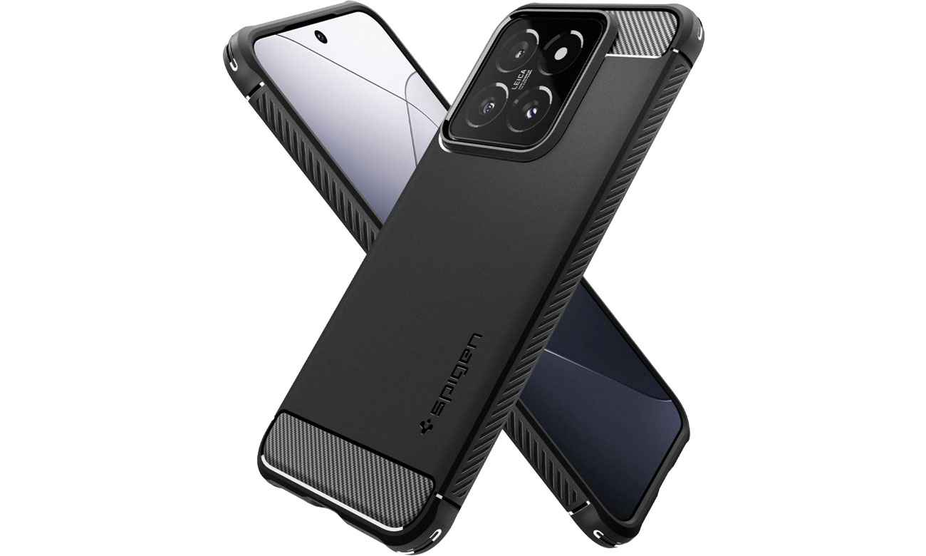 Etui Spigen Rugged Armor für Xiaomi 14 schwarz