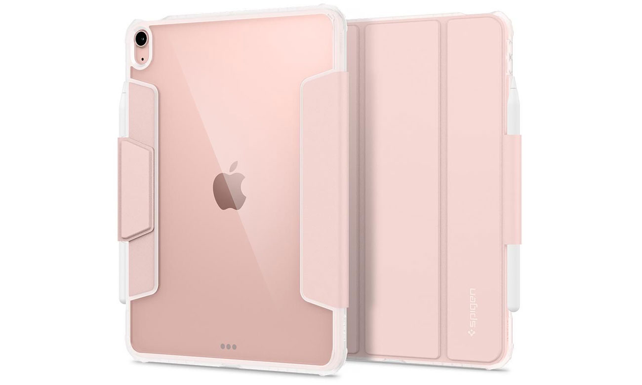 Etui Spigen Ultra Hybrid Pro für iPad Air 4 / Air 5 Roségold - Vorder- und Rückansicht