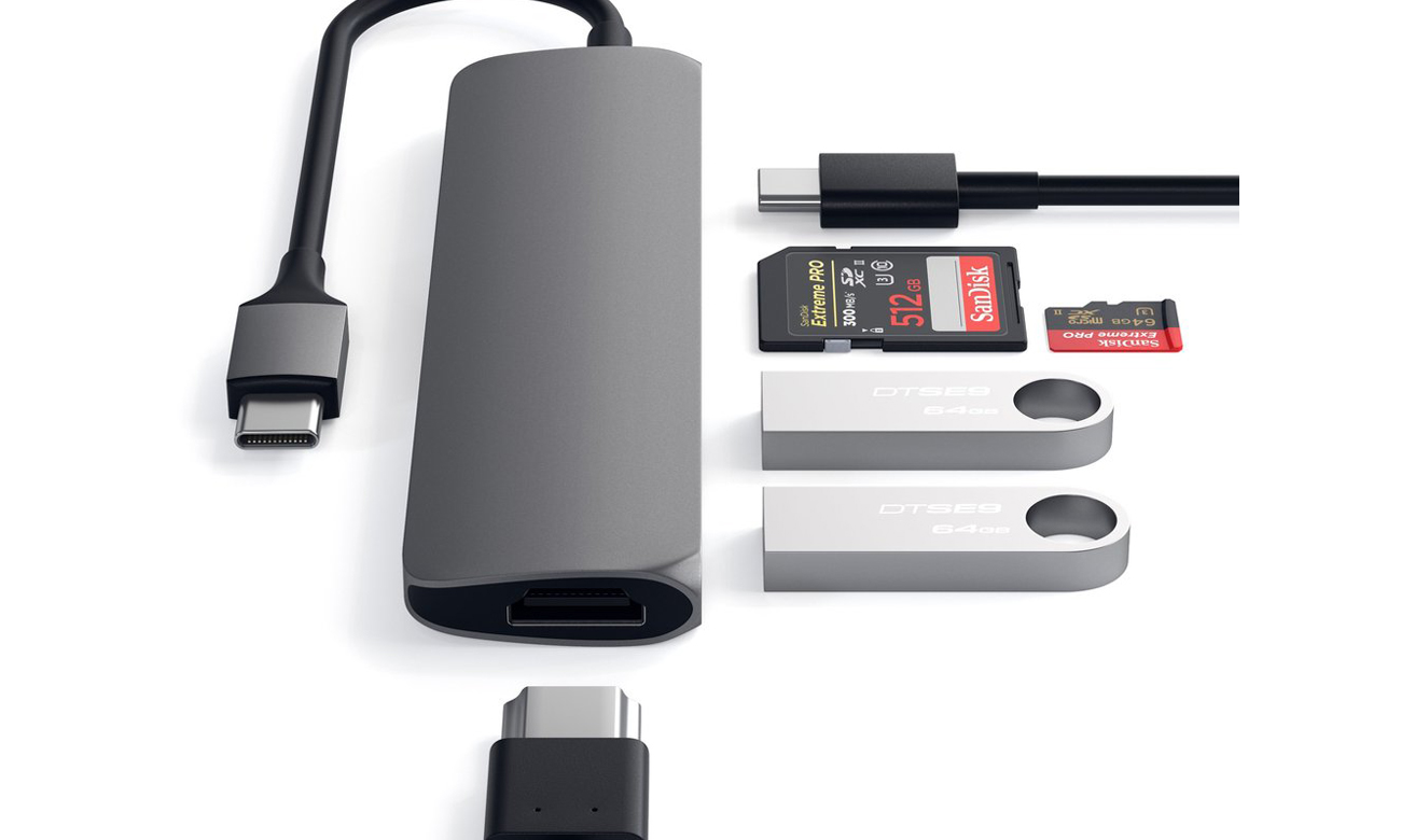 Satechi Aluminium Adapter Slim v2 silver