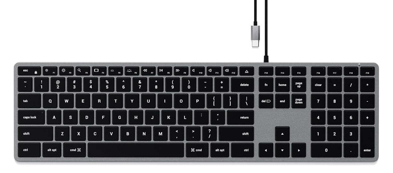 Satechi Slim W3 Backlit Wired Ansicht von oben