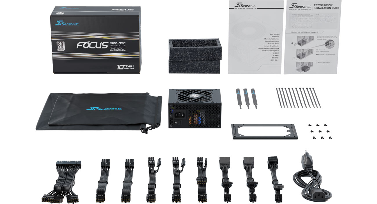 Seasonic FOCUS SPX 750 W 80 Plus Platinum zestaw