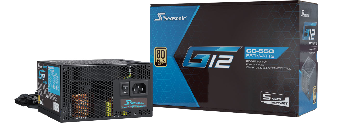 Seasonic G12 550 W 80 Plus Gold zasilacz box