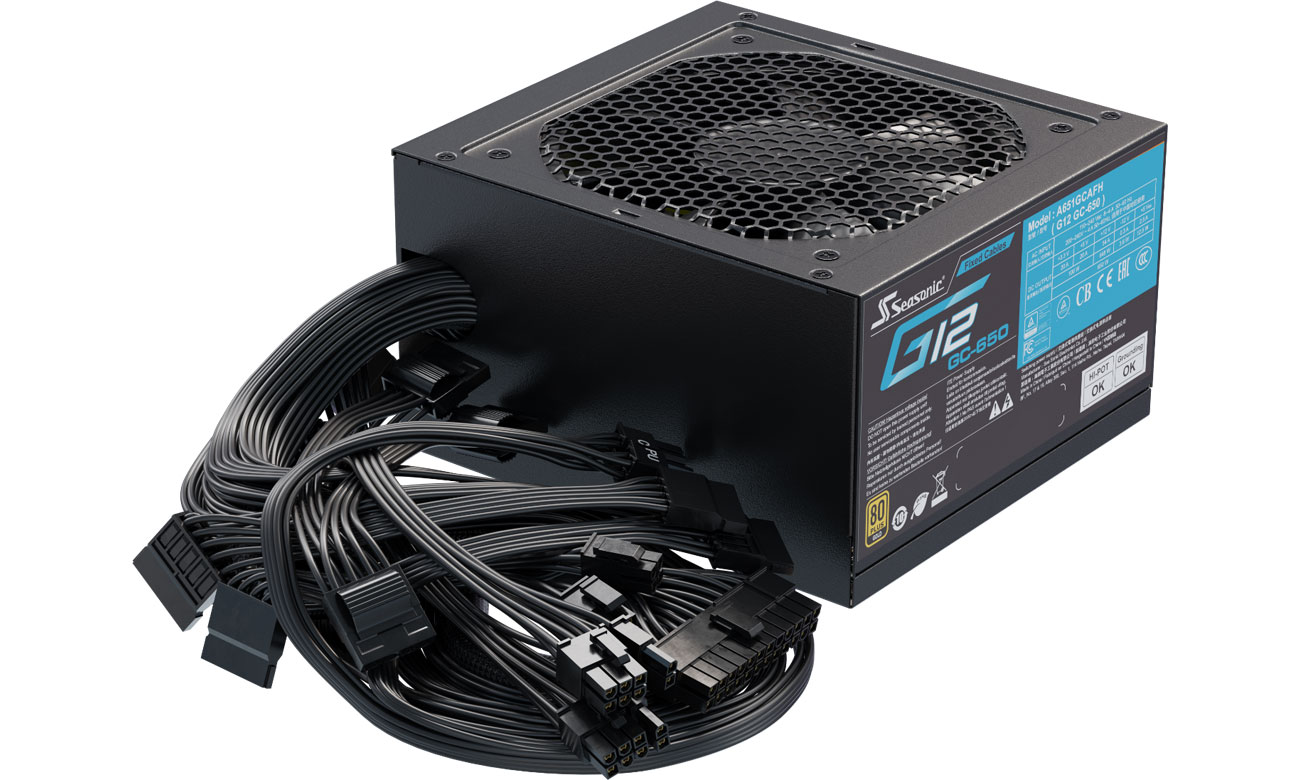Seasonic G12 650 W 80 Plus Gold kable