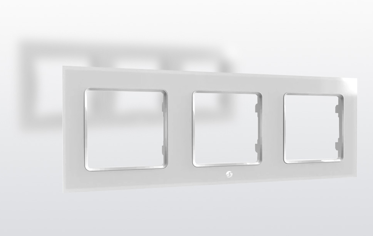 Shelly Rahmen für dreifache Schalter (schwarz)