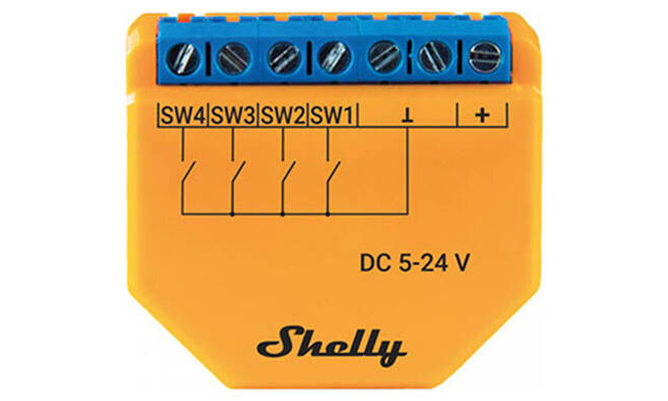 Shelly PLUS i4 DC WLAN Szenen-Controller/Auslöser, Spannung 5–24 V DC