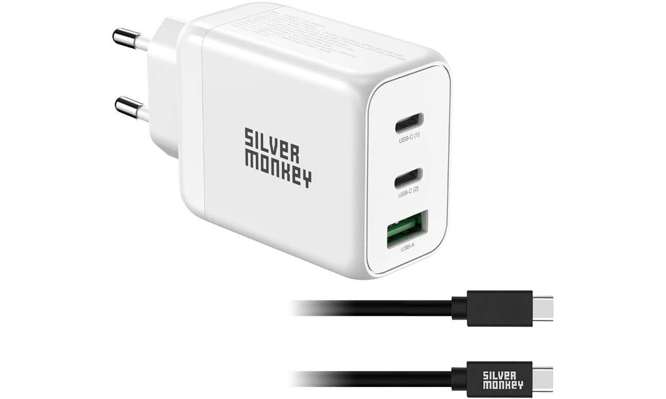 Silver Monkey X GaN-Ladegerät 65W + USB-C-Kabel 60W