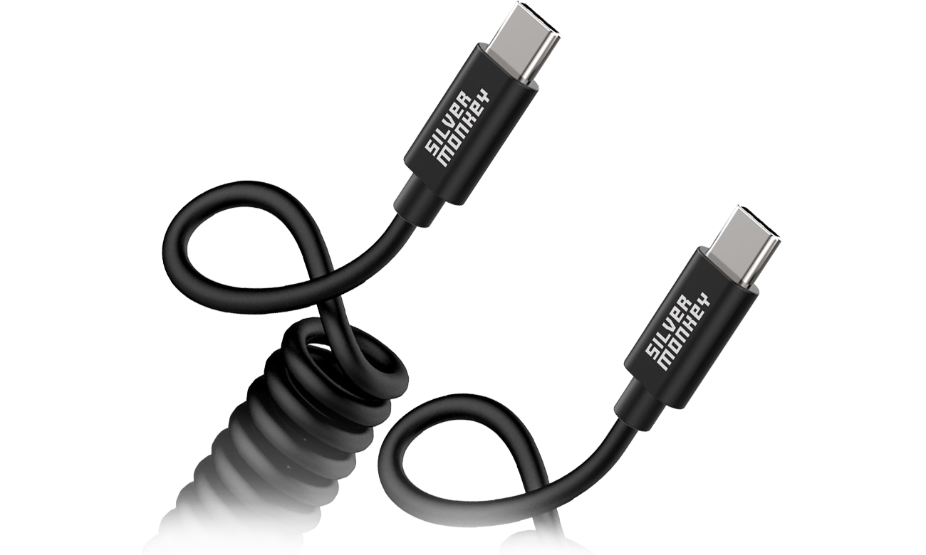 Silver Monkey X Spiralkabel USB-C auf USB-C 1m