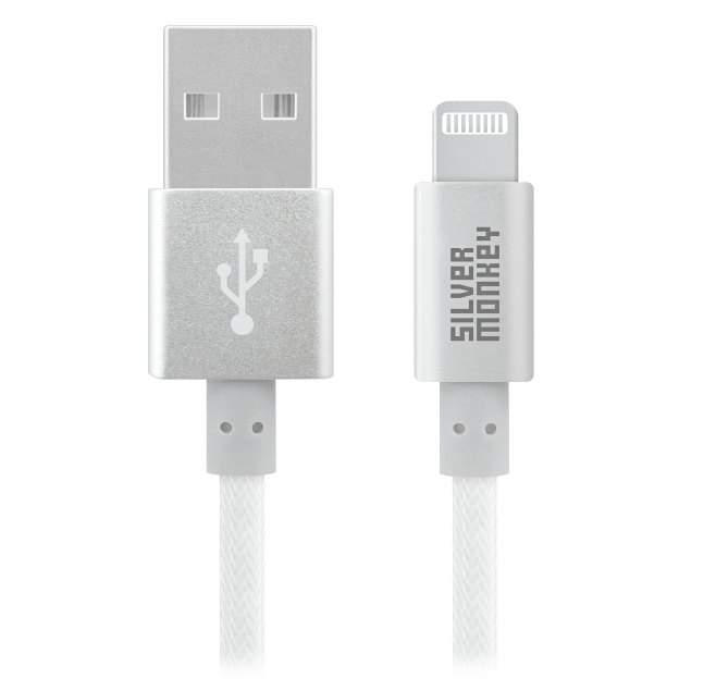 Silver Monkey X USB-A zu Lightning Kabel 1m verstärkt