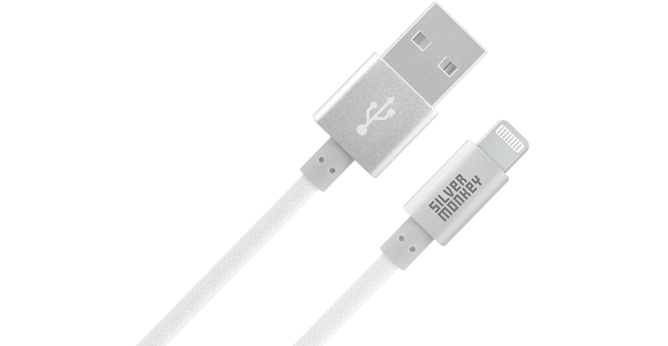 Silver Monkey X USB-A zu Lightning Kabel 2m verstärkt
