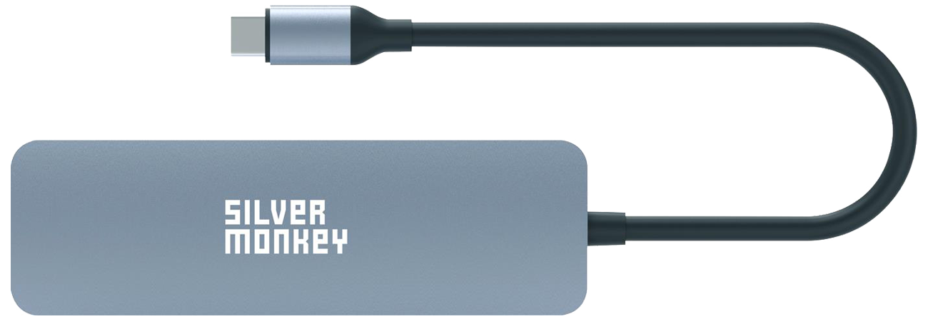 Silver Monkey X SB-C - HDMI, 3xUSB, USB-C PD Adapter