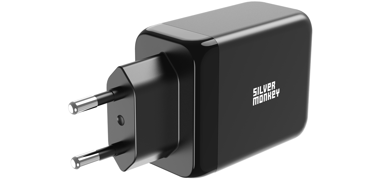 Silver Monkey X GaN 65W USB-C PD + USB 3.0 QC B Netzladegerät