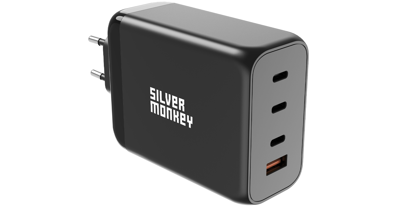 Silver Monkey X GaN 200W USB-C PD + USB 3.0 QC B Netzladegerät
