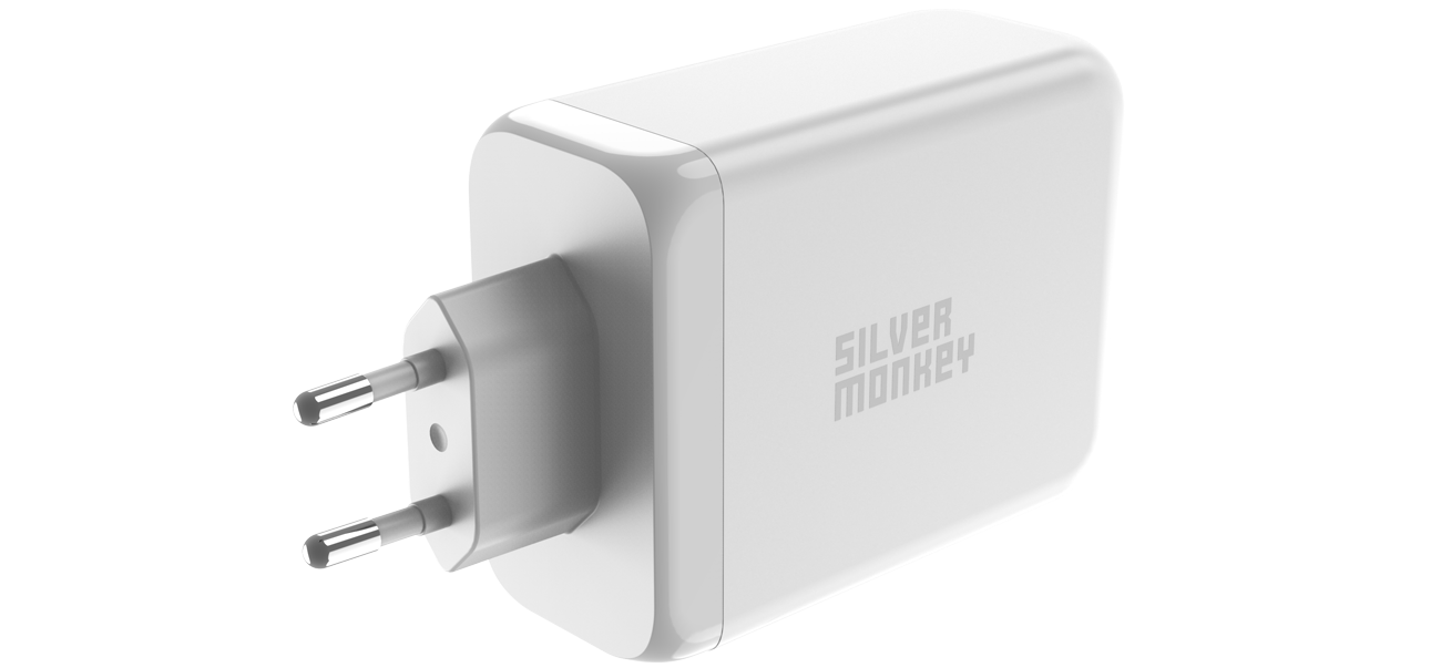 Silver Monkey X GaN-Netzladegerät 200W USB-C PD + USB 3.0 QC W