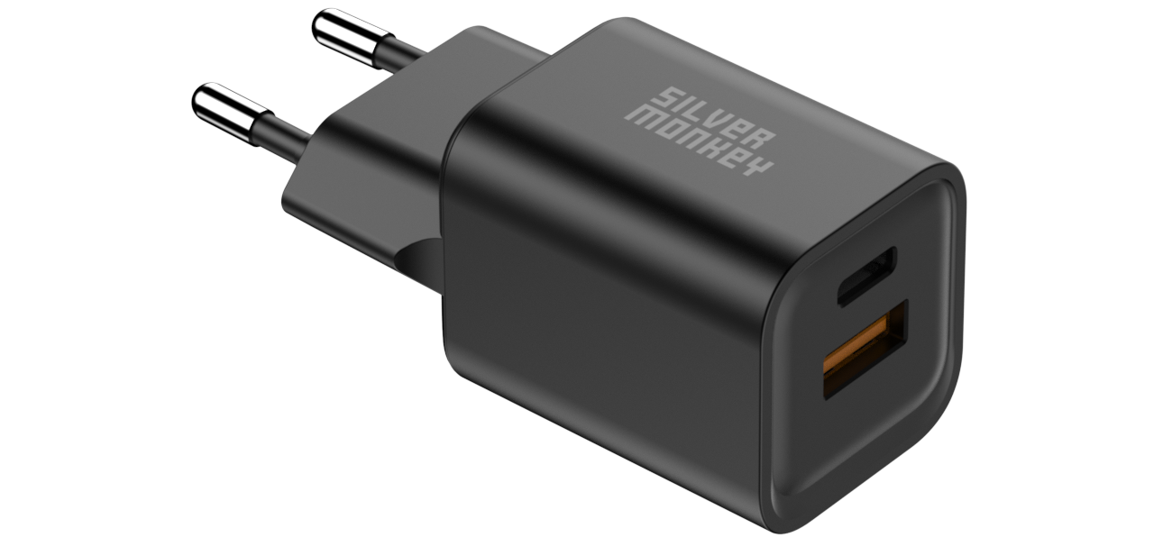 Silver Monkey X GaN 35W USB-C PD, USB-A QC B Netzladegerät