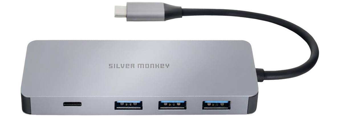 Adapter USB-C - HDMI, 3xUSB, USB-C, PD 100W
