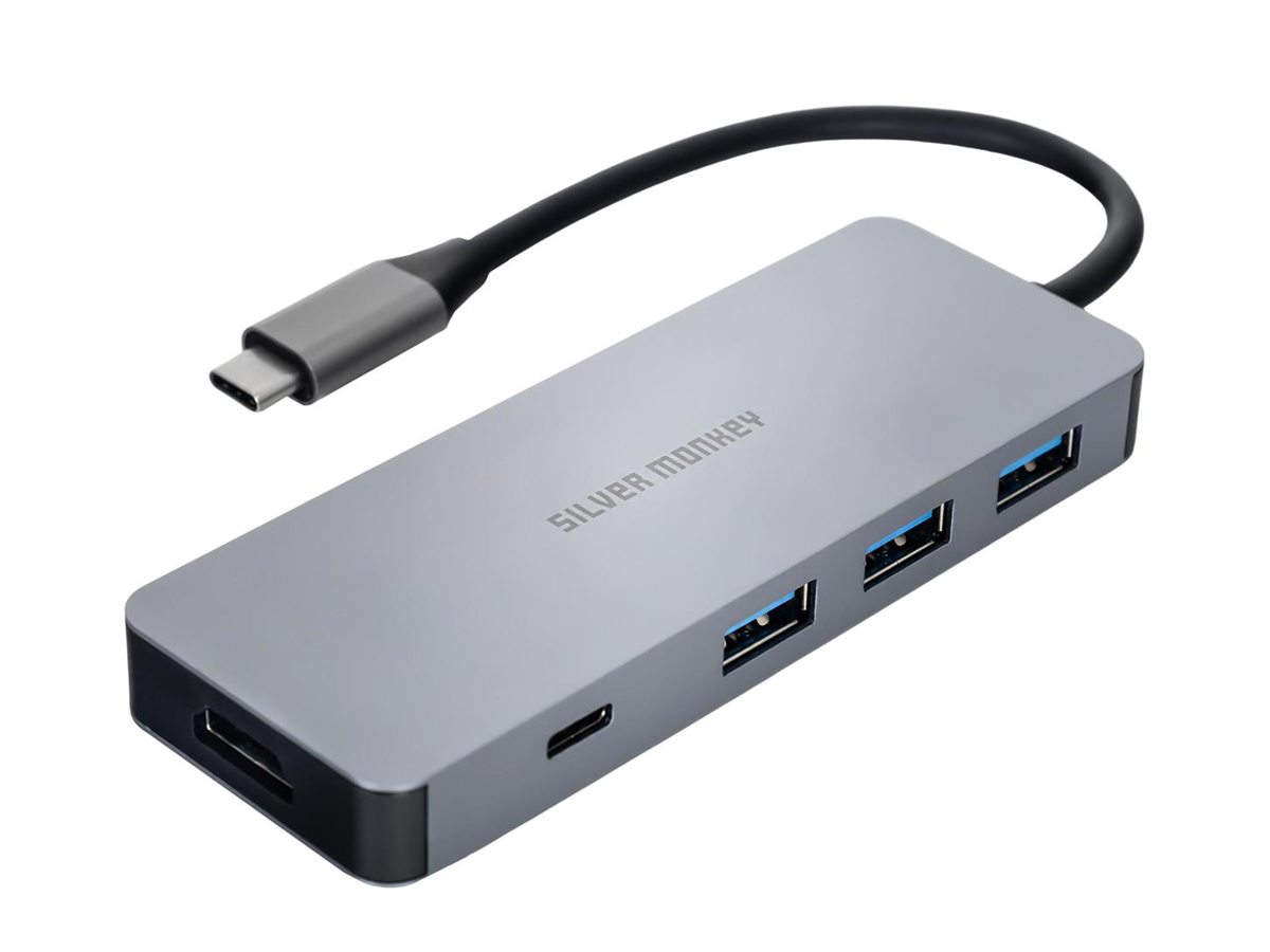 Adapter USB-C - HDMI, 3xUSB, USB-C, PD 100W wygląd