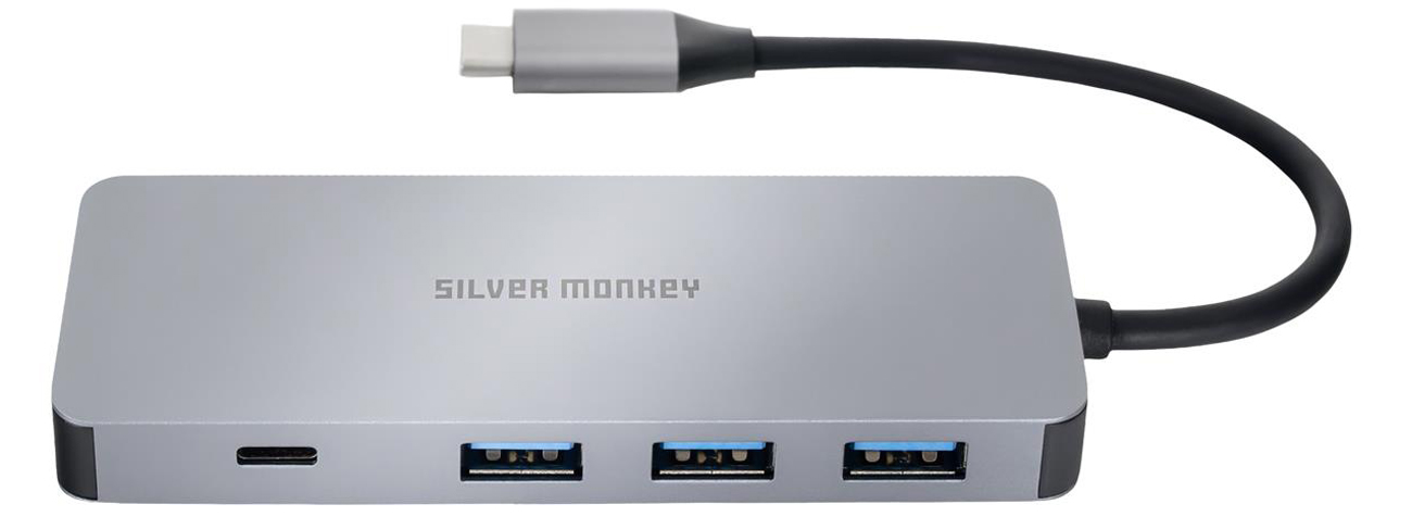 Adapter USB-C - HDMI, 3xUSB, USB-C, PD 100W