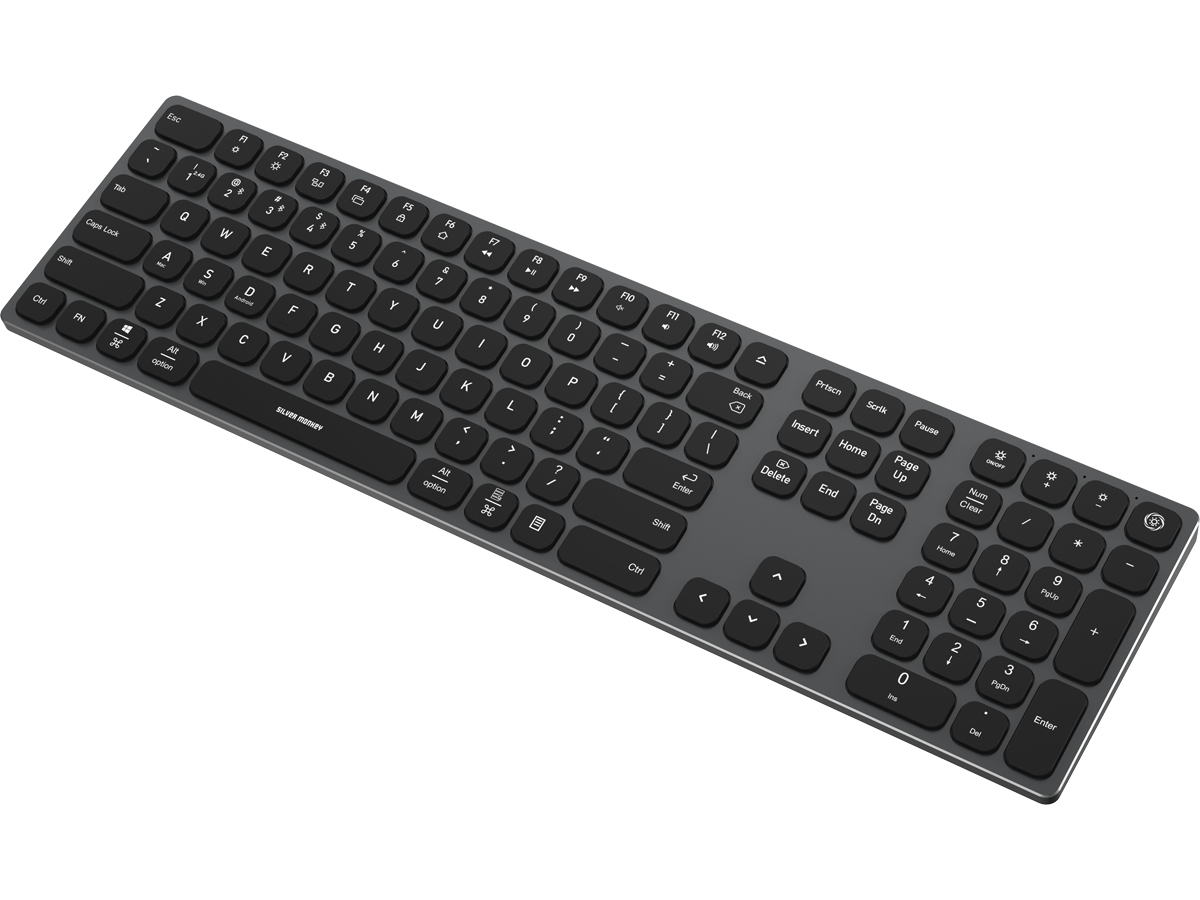 Kabellose Tastatur Silver Monkey Alu Keys Premium Backlight Black