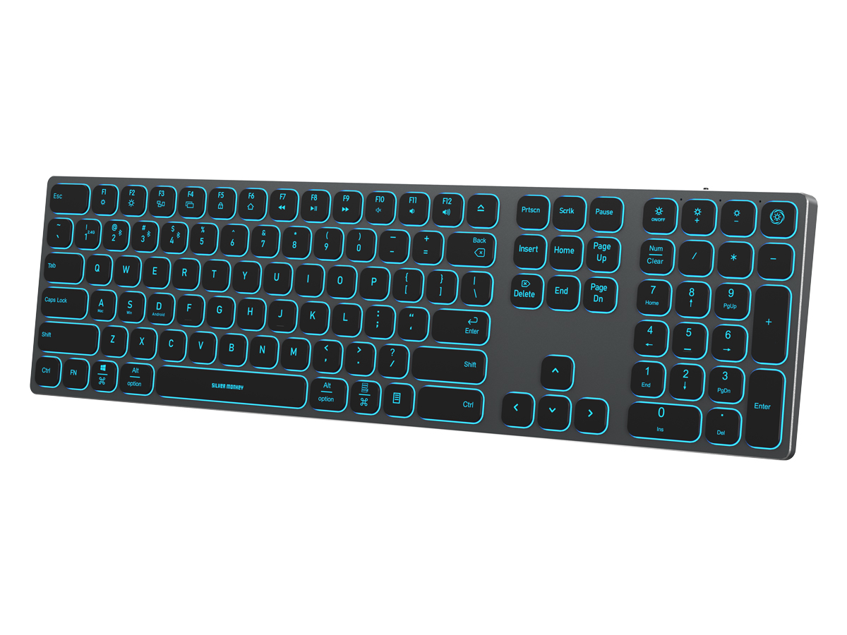 Kabellose Tastatur Silver Monkey Alu Keys Premium Backlight Black