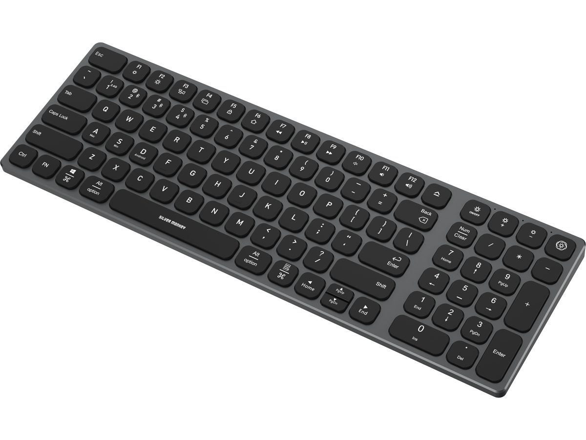 Kabellose Tastatur Silver Monkey Alu Keys Mini Premium Backlight Black