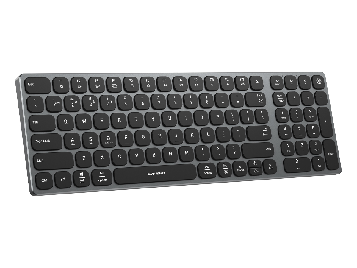 Kabellose Tastatur Silver Monkey Alu Keys Mini Premium Backlight Black