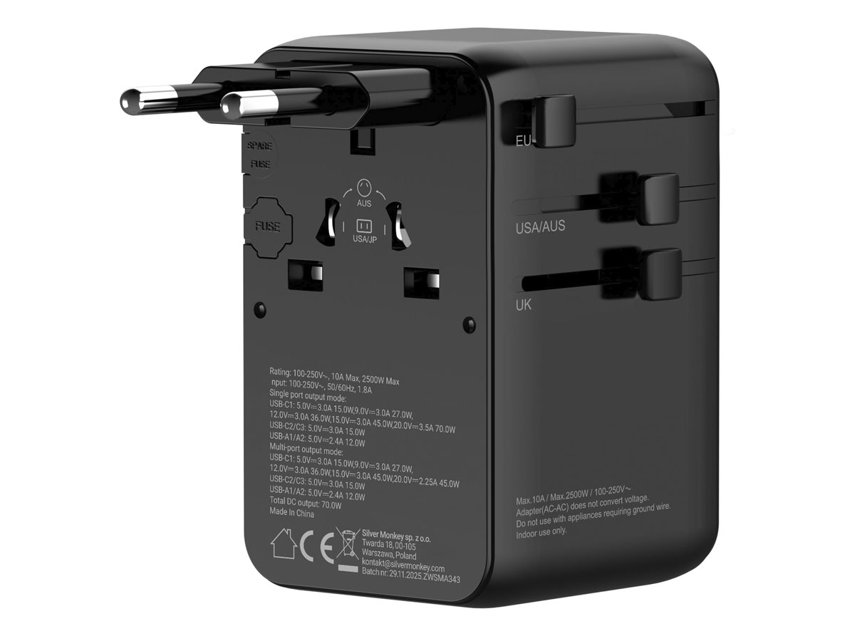Reiseadapter Smart Travel 70W PD