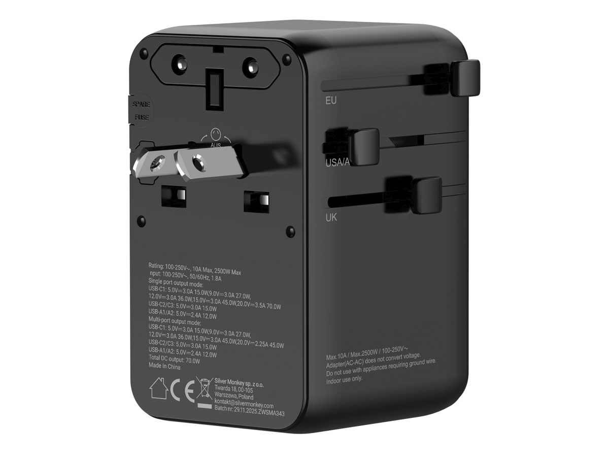 Reiseadapter Smart Travel 70W PD
