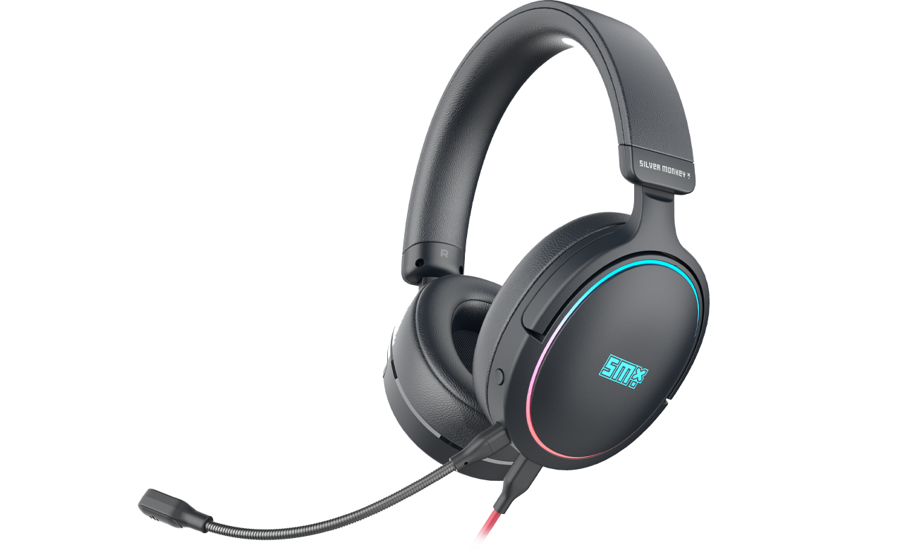 Kabelgebundene Silver Monkey X Ongaku Kopfhörer - Vorderansicht im Winkel