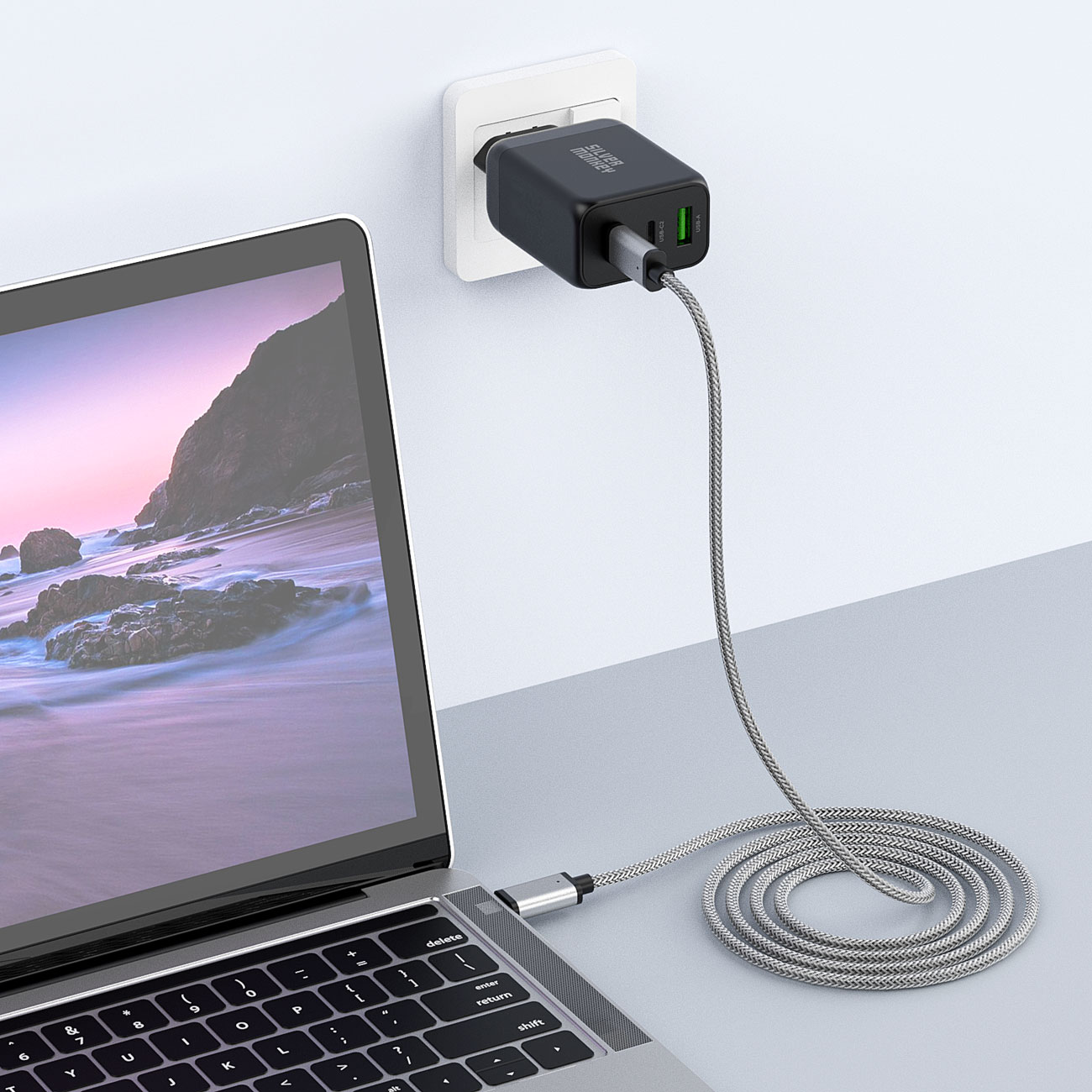 Silver Monkey X GaN 65W USB-C PD + USB 3.0 QC B Netzladegerät