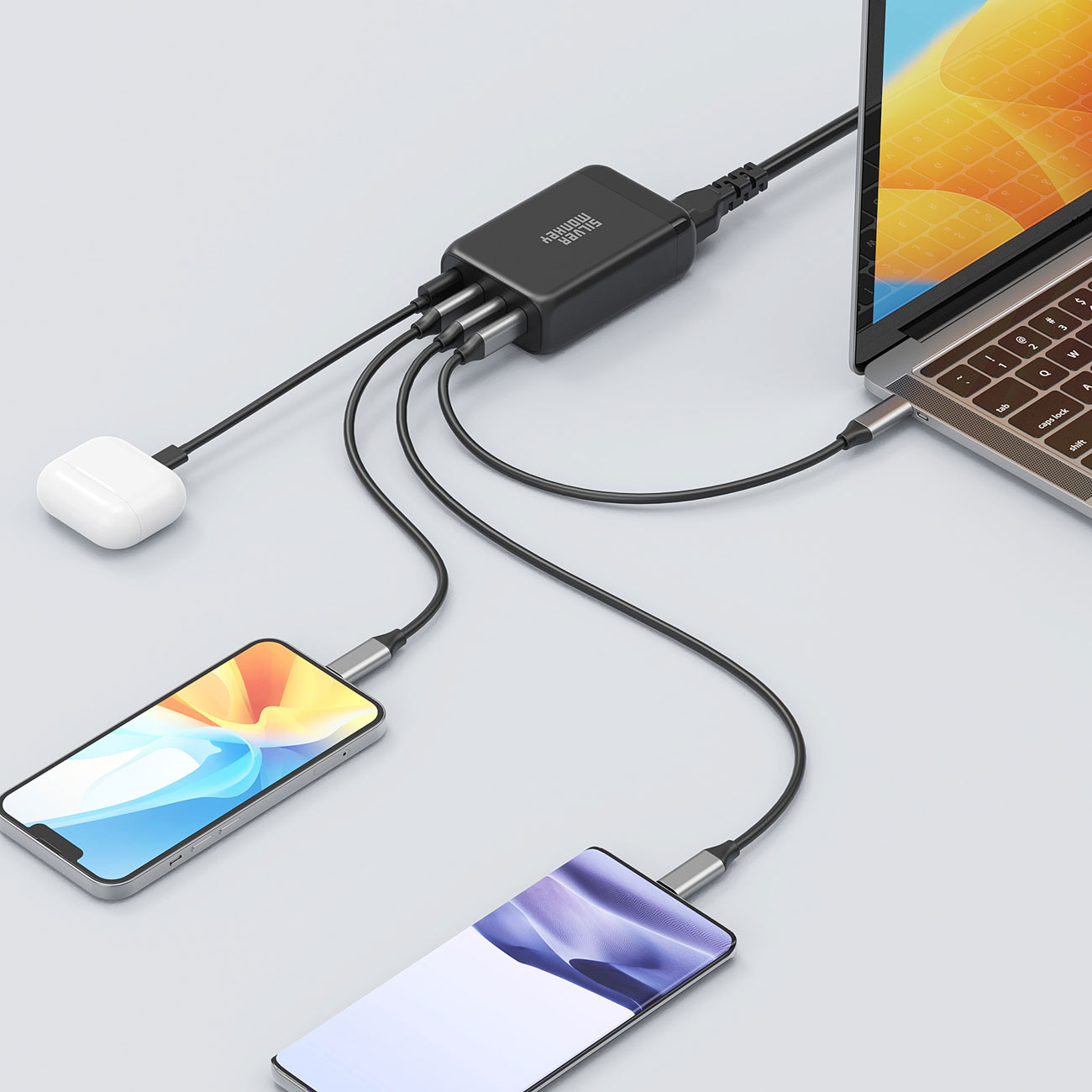 Silver Monkey X GaN-Ladegerät 130W USB-C PD + USB 3.0 QC B