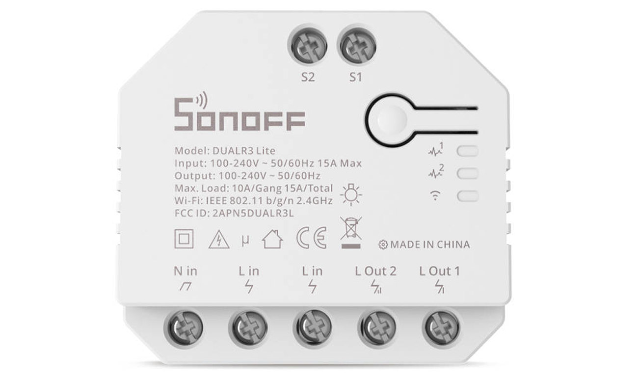 Intelligenter Schalter Sonoff Dual R3 Lite - Vorderansicht