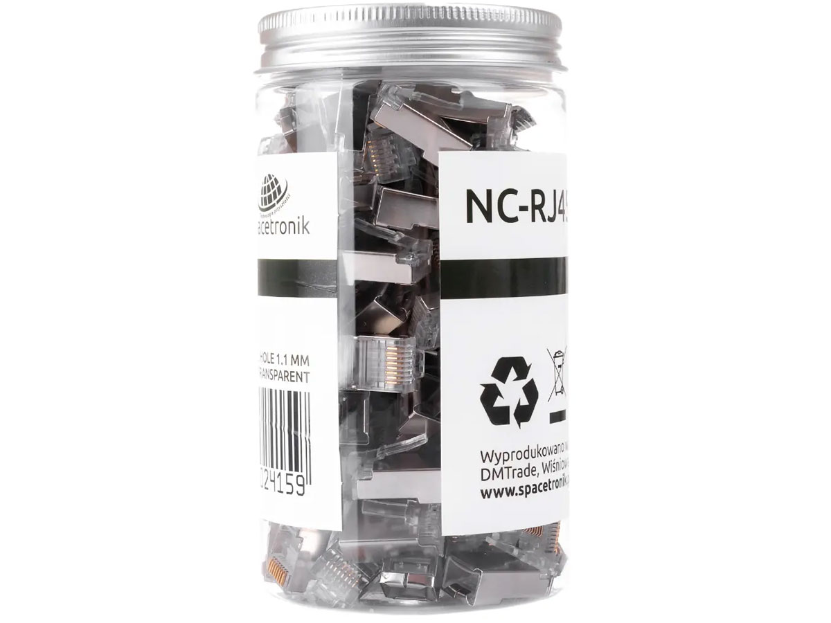 Spacetronik NC-RJ456FT-11 Netzwerkstecker RJ-45 CAT 6 FTP 100 Stück