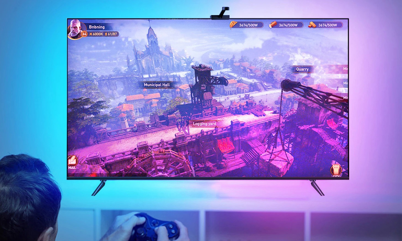 Intelligenter LED RGB Streifen für TV Spacetronik GLOW Strip WiFi - Lifestyle-Grafik