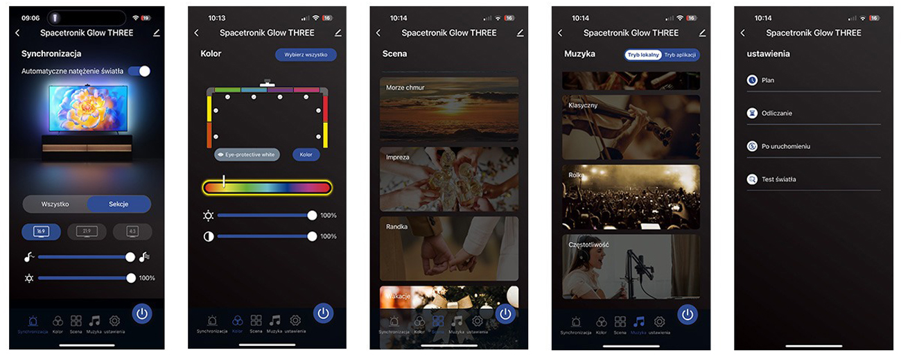 LED-Hintergrundbeleuchtung für Fernseher Spacetronik Glow Three - Fernsteuerung mit dem Smartphone