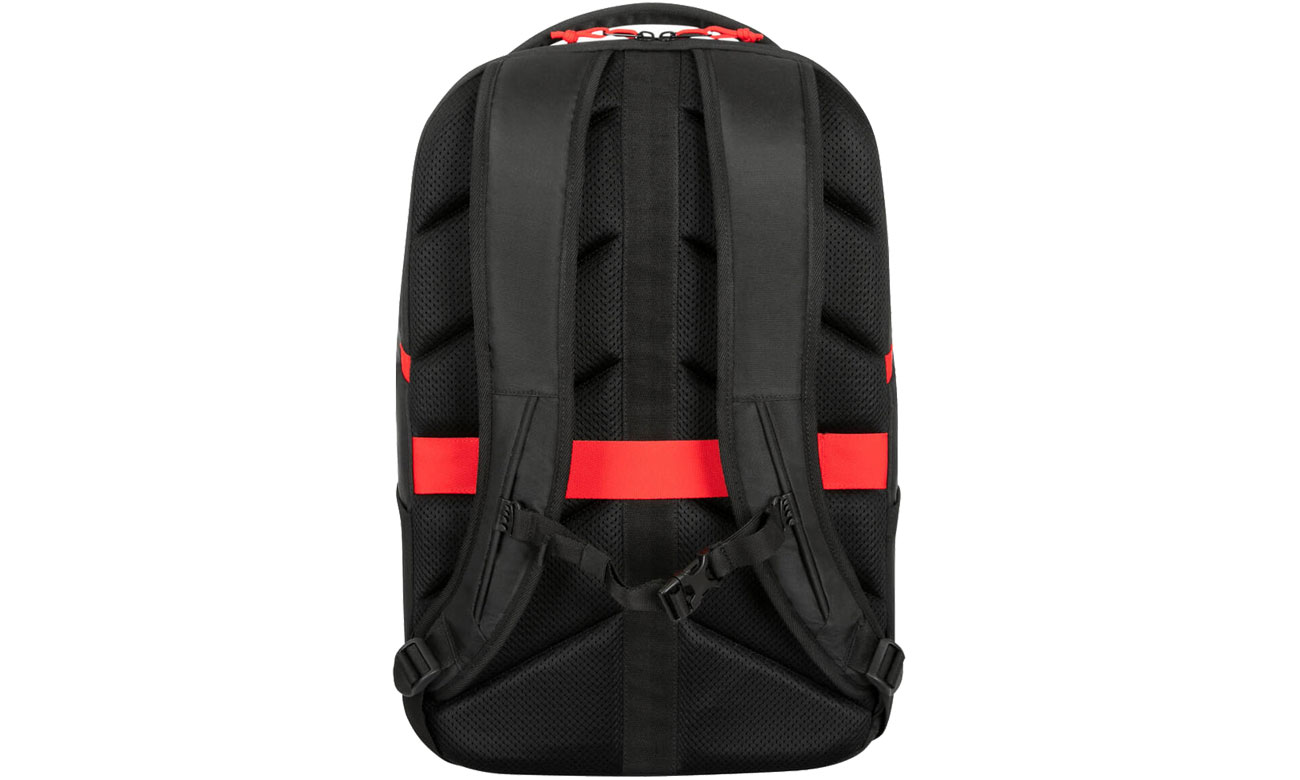 Targus Strike II Gaming Backpack widok z tyłu, szelki