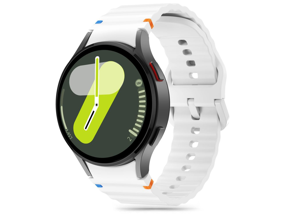 Tech-Protect Silicone Sport für Galaxy Watch 4 / 5 / 5 Pro / 6 / 7 / FE Weiß